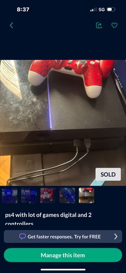 ps4 with lot of games digital and 2 controllers 