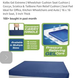 Kolbs Gel Extreme | Wheelchair Cushion Seat Cushion | Coccyx, Sciatica & Tailbone Pain Relief Cushion | Seat Pad Ideal for Office, Kitchen Wheelchairs