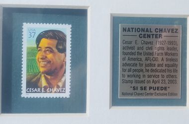 Cesar E. Chavez Collectable Stamp Plaque 