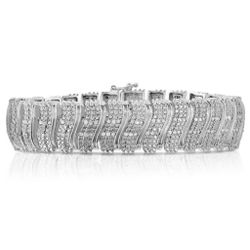 Genuine Diamond Bracelet 2.00 CTTW Rhodium Over Brass