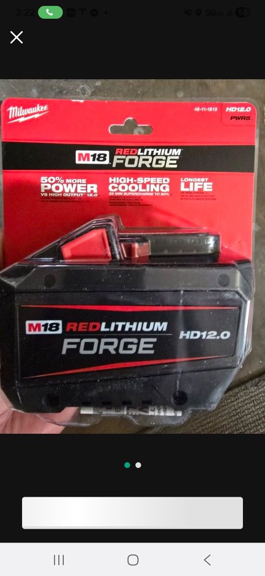 Milwaukee 18v 12.0 FORGE Battery
