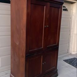 Wooden Large Armoire with 8 Power Outlets