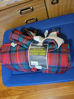Eddie Bauer oversized down and fleece throw