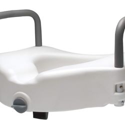 Raised Toilet Seat Riser With Padded Armrests/Grab Bars/Hand Rails - Durable Medical Equipment — $15 Cash - $18 If Shipping 