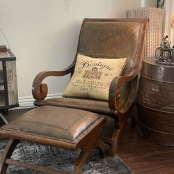 Leather Chair and ottoman