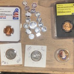 Small lot of silver/copper/Buffalo Nichols