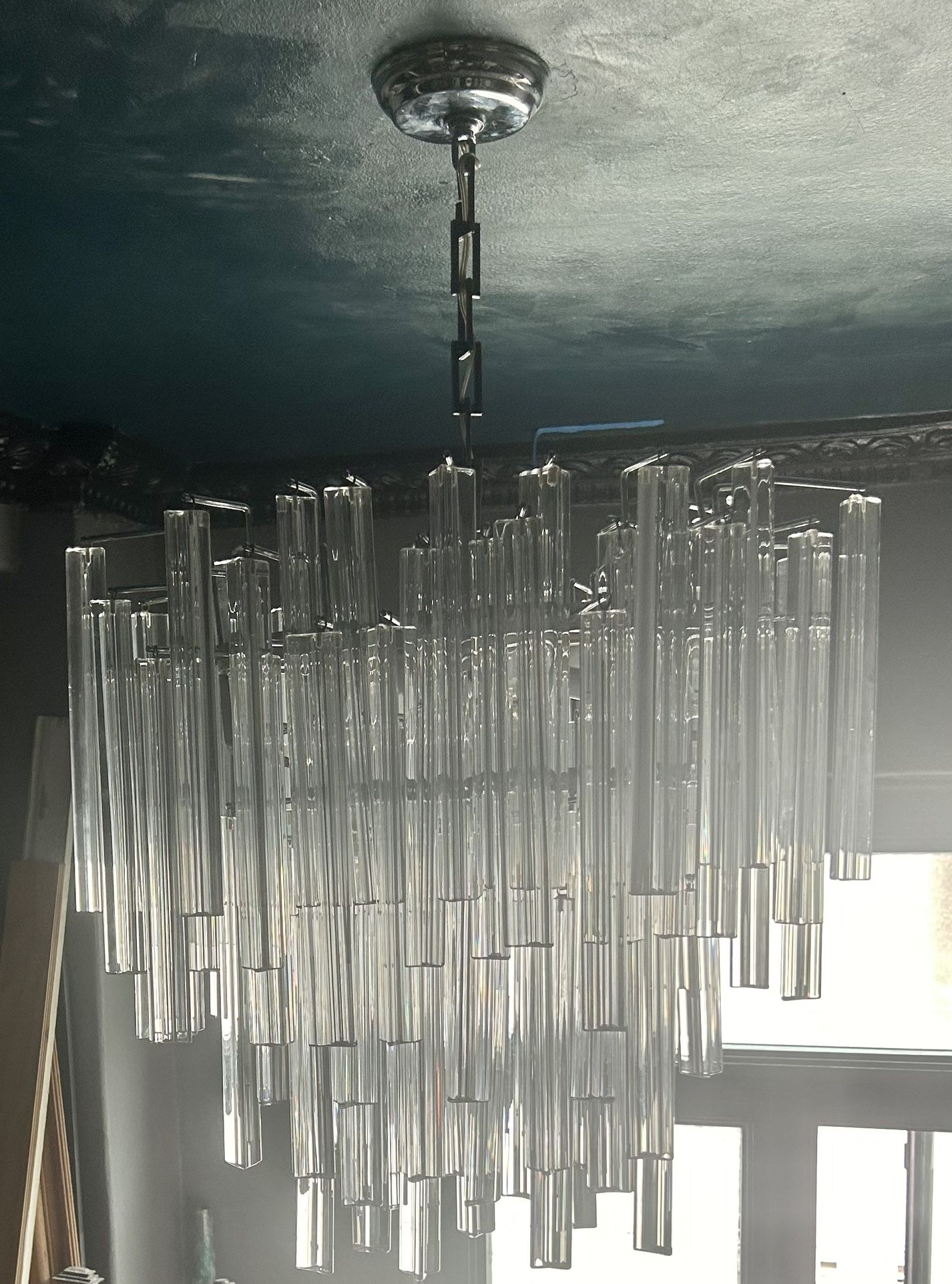 VENINI OVAL TRIEDRI MURANO GLASS CHANDELIER