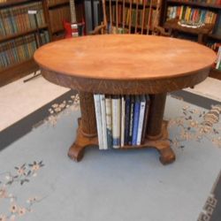 OVAL TIGER OAK TABLE/DESK