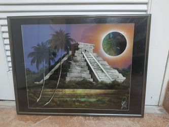 Aluminum Frame with Glass, Black Mat And Art