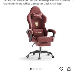 Ferghana Velvet Fabric Gaming Chair, High Back Ergonomic Gamer Chair for Adult, Comfortable Video Game Chair with Footrest and Massage Lumbar Cushion,