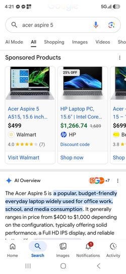 Acer Aspire 5 with laptop case(wireless charger built in)