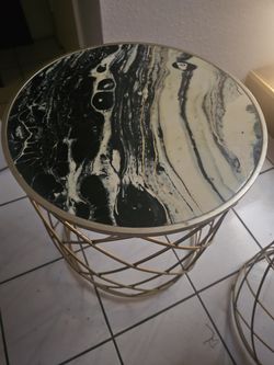 Marble Like End Tables