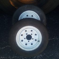Two Very Good 12" Trailer Tires On 5 Hole Wheels $50 Each Or Both For $80