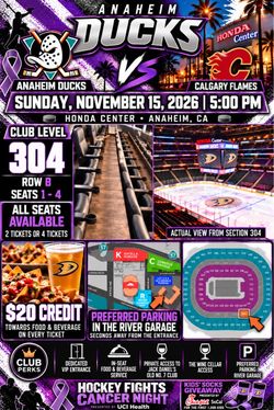 Anaheim Ducks vs Calgary Flames Tickets