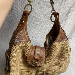 Coach straw hobo purse