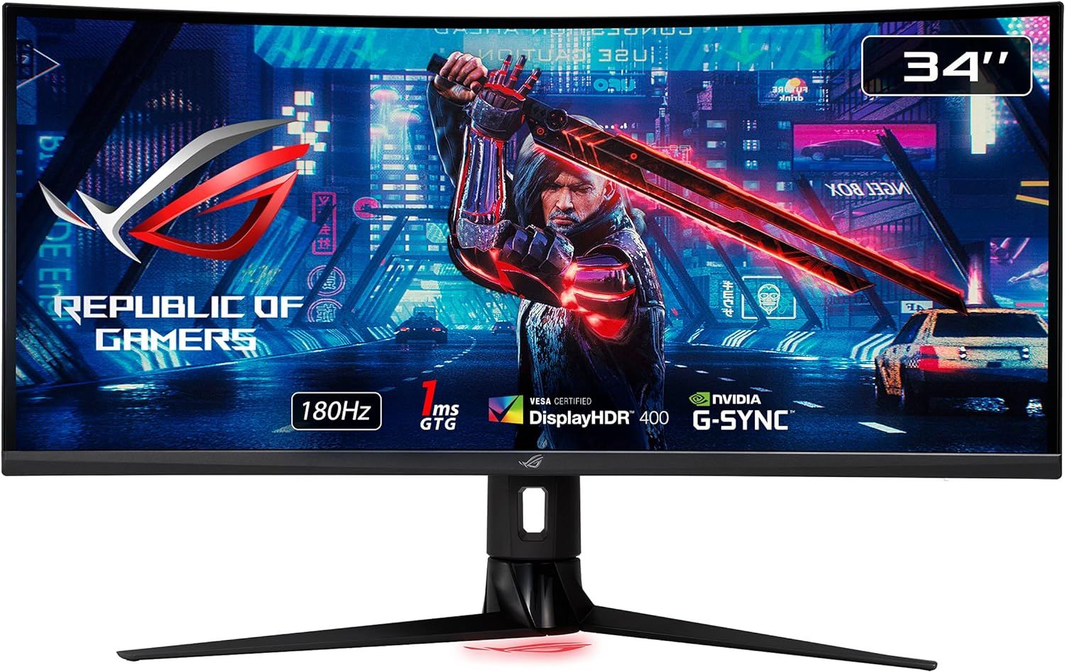 ASUS ROG Strix 34β Gaming Monitor (XG349C) - UWQHD (3440 x 1440), 180Hz, 1ms, Extreme Low Motion Blur Sync, 135% sRGB, G-Sync Compatible, DisplayHDR 4