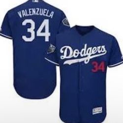 Los Angeles Dodgers Fernando Valenzuela #34 Woman's Blue