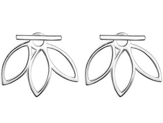 PURE 925 Sterling Silver Earring Rose Gold Lotus Flower Earrings Gold Studs for Girls Chic Ear Stud Earrings Jackets for Women