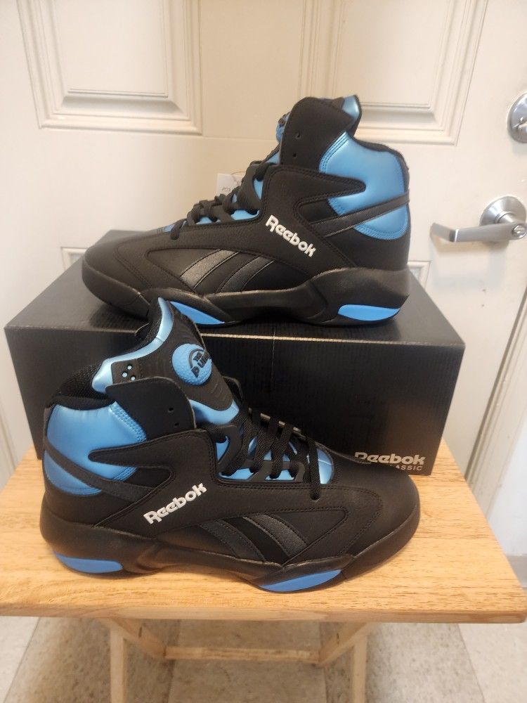 Reebok Shaq Attaq Retro Basketball Shoe Black Azure Blue 2023 Men Size 14 HR0499