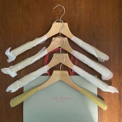 NEW 4 Wood Hangers Ted Baker Suit Clothes Coats Jackets Dress Pants Padded Arms