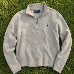 Polo Ralph Lauren Quarter Zip Gray Sweater – Classic & Versatile