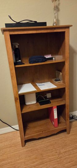 Wood 4-Shelf Freestanding Bookcase Brown Open-Faced