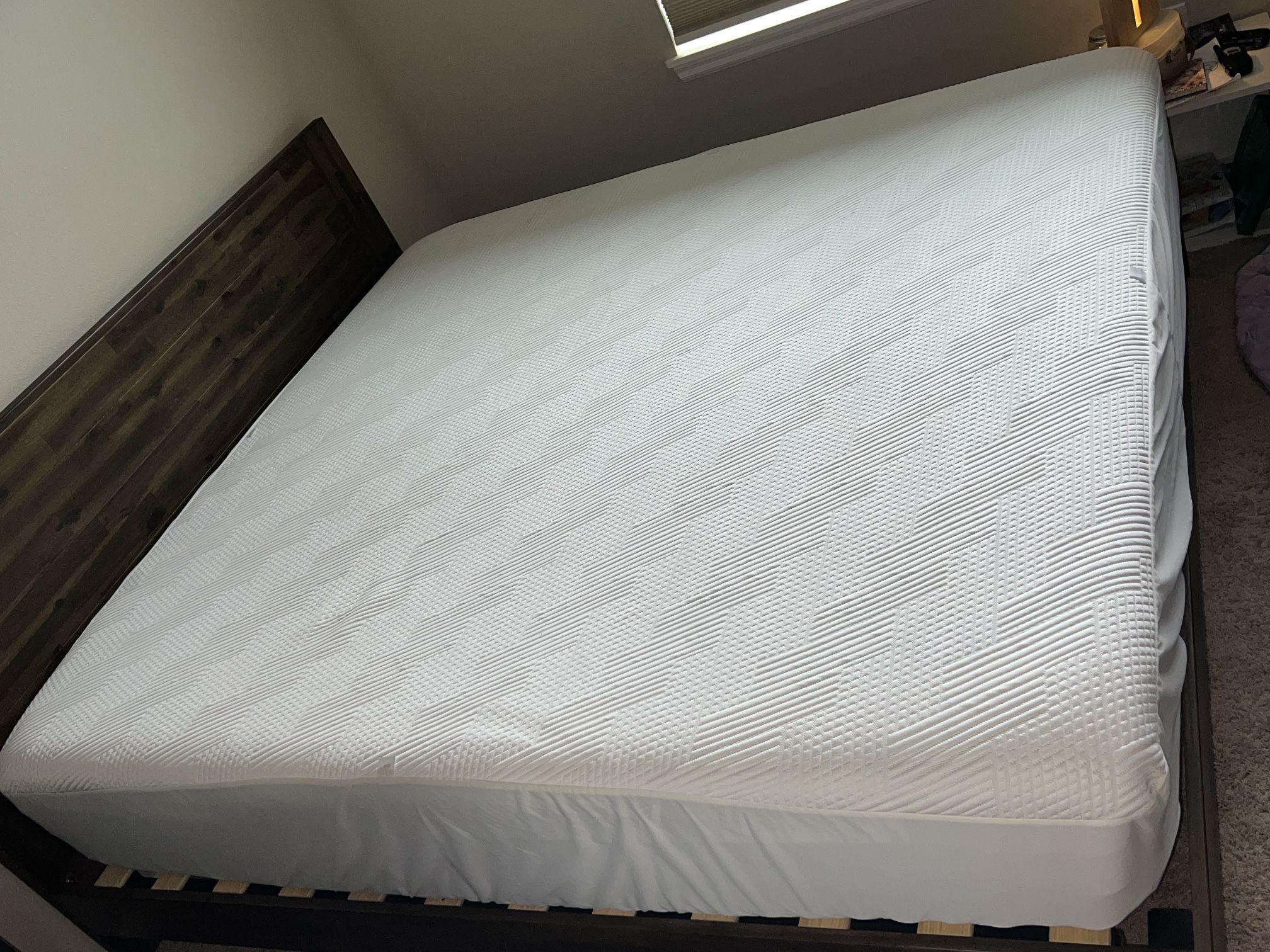 King Size Wooden Bed frame And Mattress