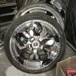 24 In 5×5 LUG OR 5.5×5 LUG RIMS (SHINY LIKE LOOKING INA MIRROR)