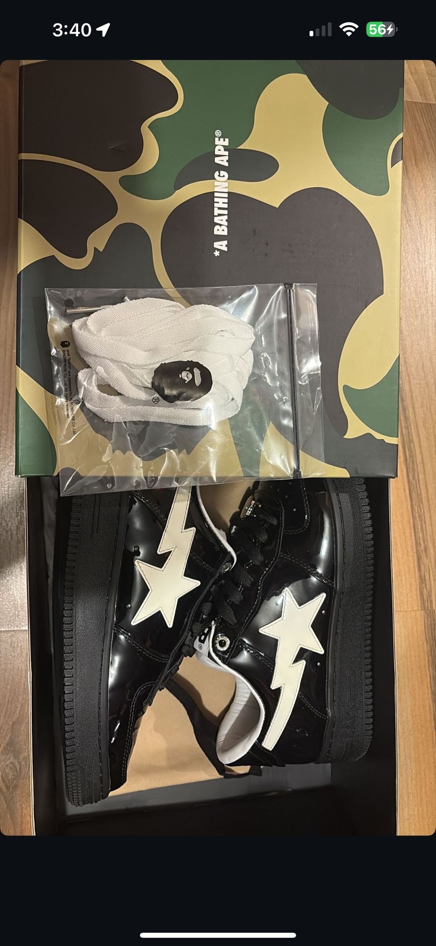 Black Patent Bapesta