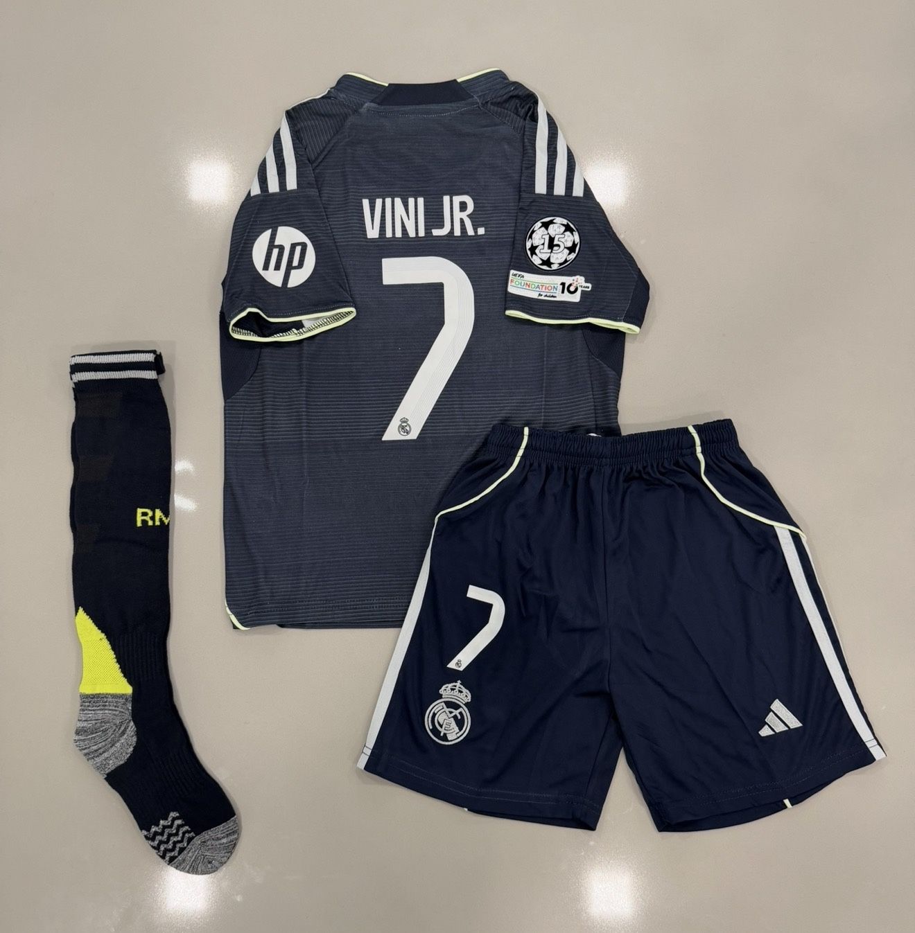 Vini Jr Youth Soccer Jersey Away Kit 2025/26