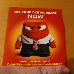 $4 DIGITAL MOVIE INSIDE OUT $4.00 OR TRADE FOR A MOVIE TITLE  I DO NOT OWN.