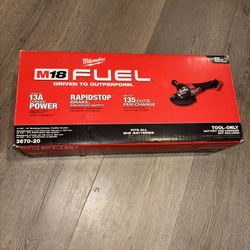 Milwaukee M18 Fuel  4-1/2”—-6” Grinder Tool Only New 