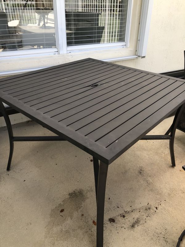 Outdoor Square Metal Patio Dining Table For In Weston Fl Outdoor Square Metal Patio Dining Table Weston