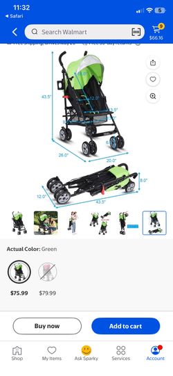 green summer stroller