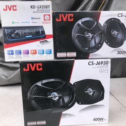 Jvc Bluetooth Audio USB Auxiliary Car Stereo Head Unit With 6x9 & 6.5 Speakers 