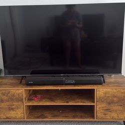 58” Hisense TV with tv stand and speaker