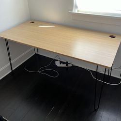 Bamboo Desk With Hairpin Legs