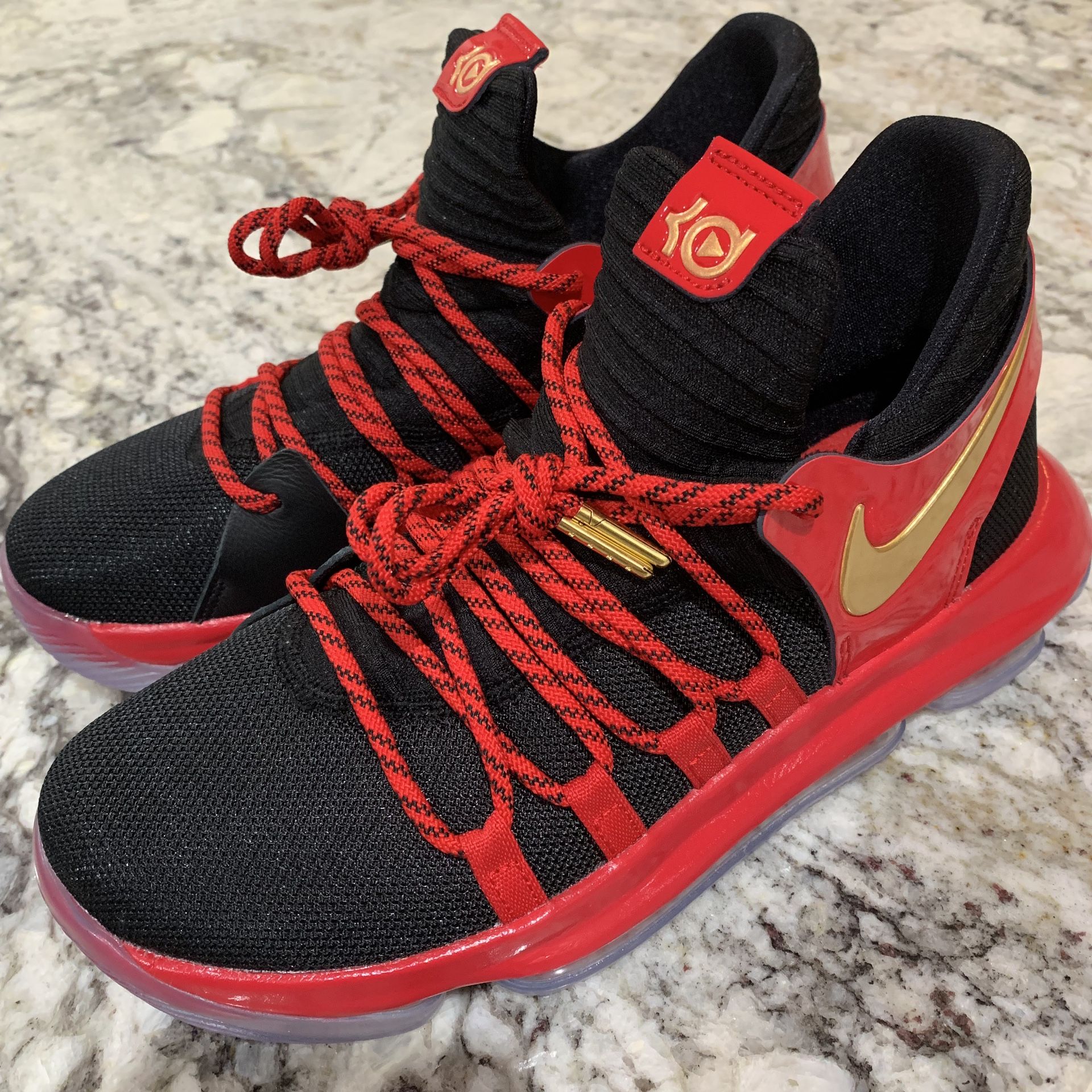 Nike Zoom KD10 LE (GS) Black University Red Metallic Gold