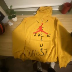 Yellow Cactus Jack Nike/jordan Hoodie 