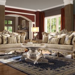 3PC Traditional Marbled Champagne Gold Finish Sofa Set (H/04) $4599  FREE LOCAL DELIVERY  