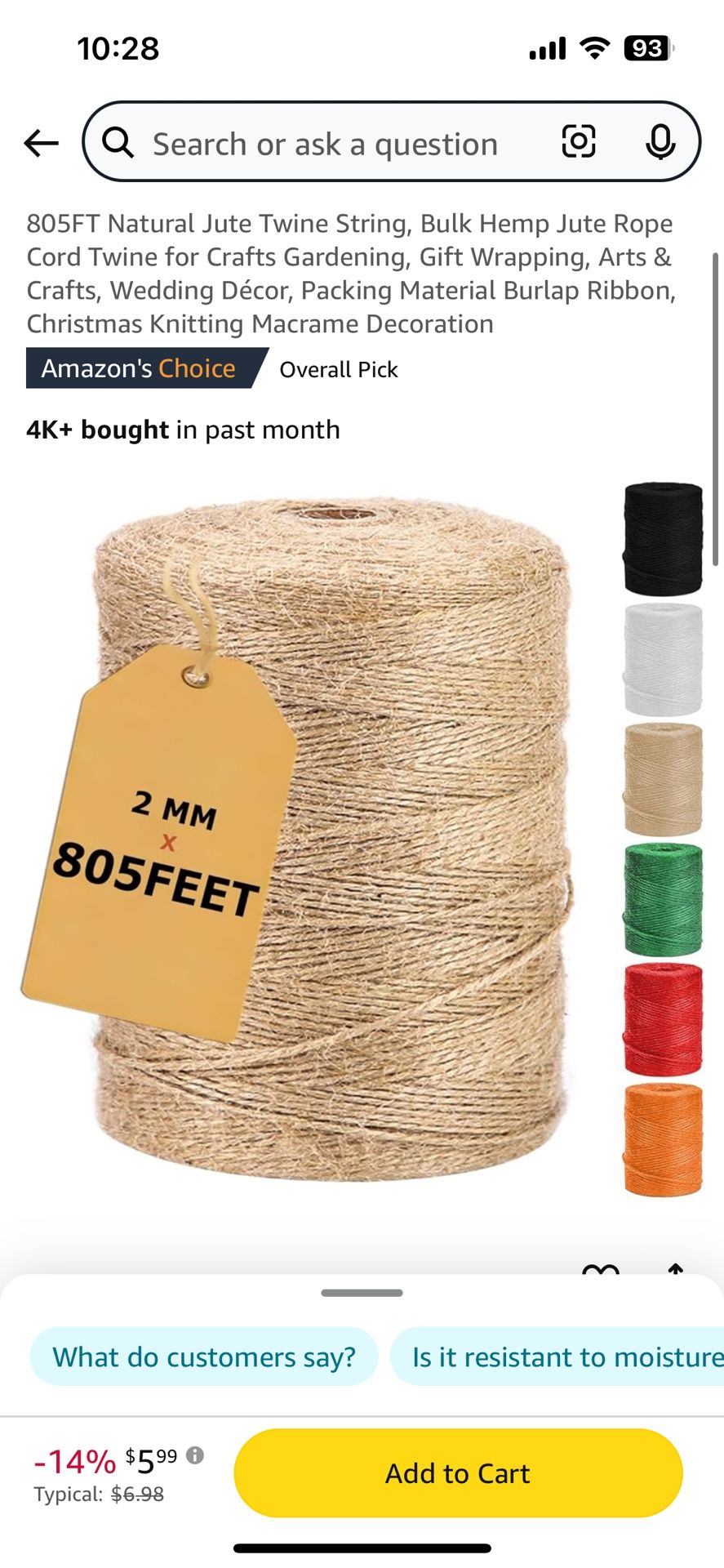 805FT Twine Rolls New