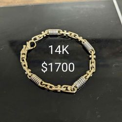14k Custom Bracelet Marine Anchor Link