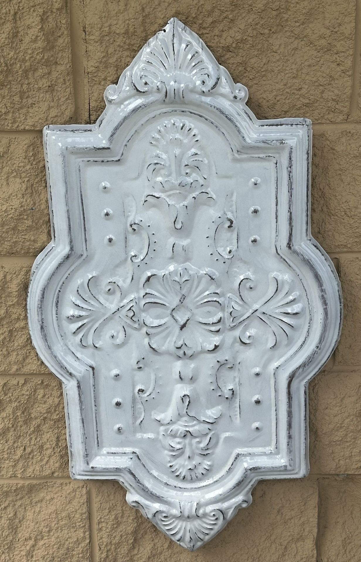Large White Metal Wall Hanging Decor