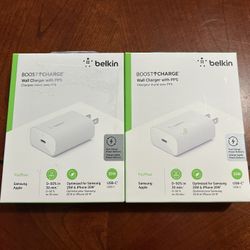 2x Belkin 25W USB-C Chargers Open Box