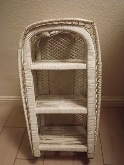 Small 3 shelf wicker storage