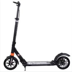 Caroma Non-electric Scooter - Adult Big Wheels Double Suspension Commuter Scooter with Double Shock Absorption, Disc & Handbrake, 150K