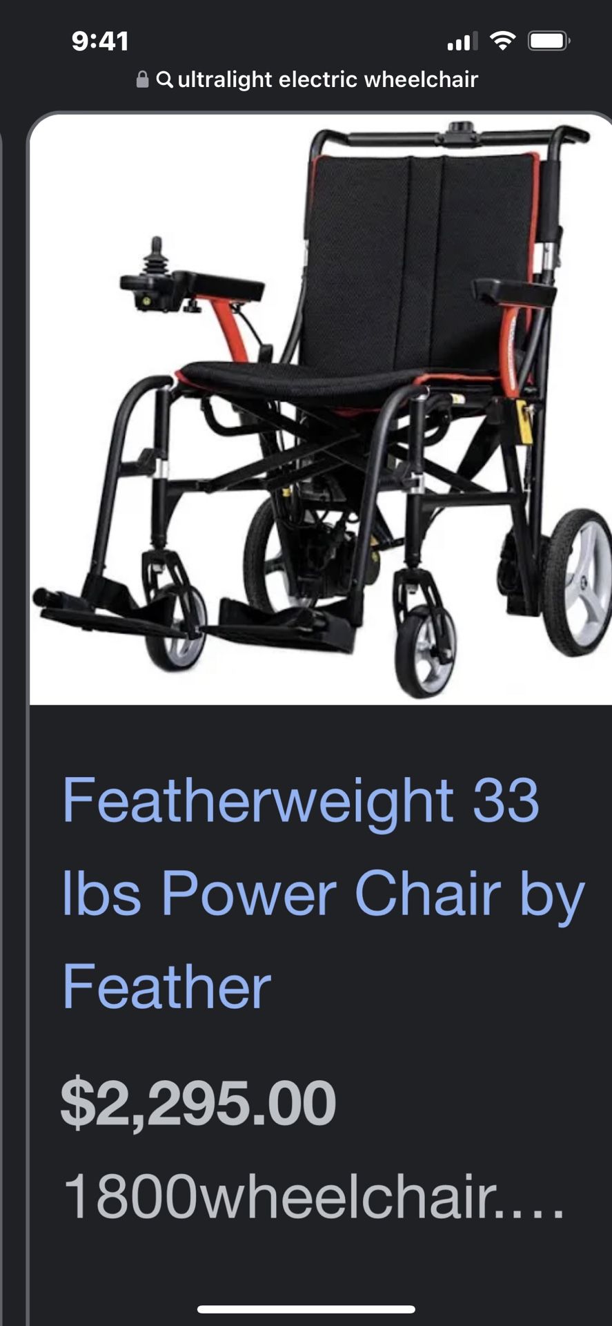 Featherweight Hybrid Electric Wheelchair