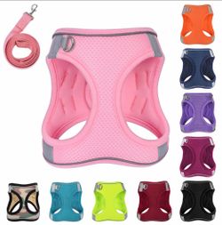 PWOD No-Pull Step-In Dog Harness & Leash Set – Light Pink XXXS