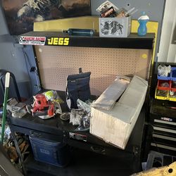 Work Table W/ Light And Pegboard