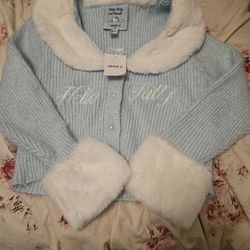 Forever21 Hello Kitty Fur Trim Cropped Sweater